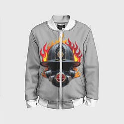 Бомбер детский Пожарник, цвет: 3D-белый