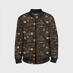 Бомбер детский Монеты - паттерн, цвет: 3D-черный