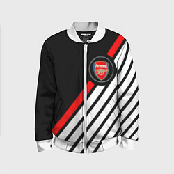 Бомбер детский Арсенал геометрия полосы, цвет: 3D-белый