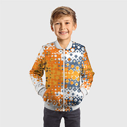 Бомбер детский Геометрические разводы, цвет: 3D-белый — фото 2