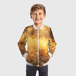 Бомбер детский Золотые лучи солнца на рассвете, цвет: 3D-белый — фото 2