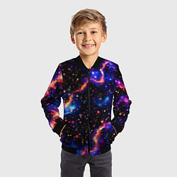 Бомбер детский Стилизованный волшебный космос, цвет: 3D-черный — фото 2