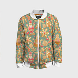 Бомбер детский Имбирные пряники, цвет: 3D-белый