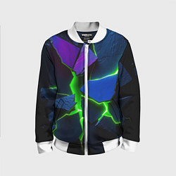 Бомбер детский Neon tile, цвет: 3D-белый