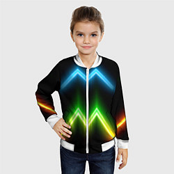 Бомбер детский Neon multicolored lines, цвет: 3D-белый — фото 2