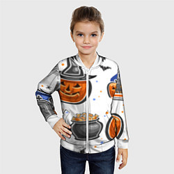 Бомбер детский Дух хэллоуина, цвет: 3D-белый — фото 2