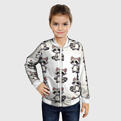 Бомбер детский Много енотов, цвет: 3D-белый — фото 2