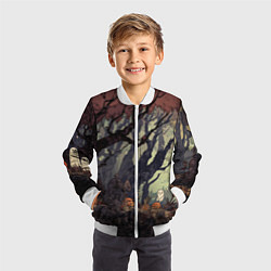 Бомбер детский Призрачный лес, цвет: 3D-белый — фото 2
