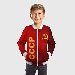 Бомбер детский Советский союз символика, цвет: 3D-белый — фото 2