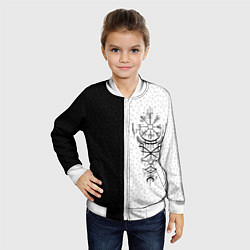 Бомбер детский Вегвизир и став бессмертия в рунах, цвет: 3D-белый — фото 2