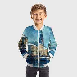 Бомбер детский Снегопад в Санкт-Петербурге, цвет: 3D-белый — фото 2