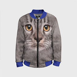 Бомбер детский Котик, цвет: 3D-синий