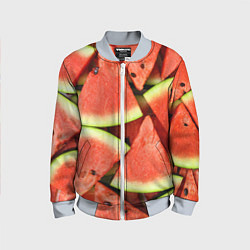 Бомбер детский Дольки арбуза, цвет: 3D-серый