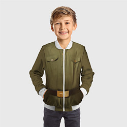 Бомбер детский Униформа солдата, цвет: 3D-белый — фото 2