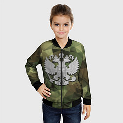 Бомбер детский Камуфляж и герб, цвет: 3D-черный — фото 2