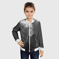 Бомбер детский Воющий волк, цвет: 3D-белый — фото 2