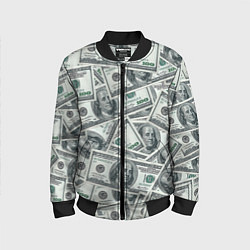 Бомбер детский Банкноты, цвет: 3D-черный