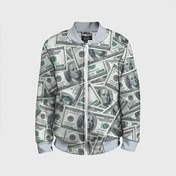 Бомбер детский Банкноты, цвет: 3D-серый
