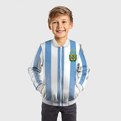 Бомбер детский Сборная Аргентины: ЧМ-2018, цвет: 3D-белый — фото 2