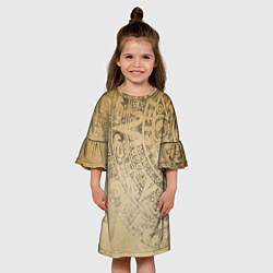 Платье клеш для девочки Народ Майя, цвет: 3D-принт — фото 2