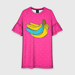 Платье клеш для девочки Банан 2, цвет: 3D-принт