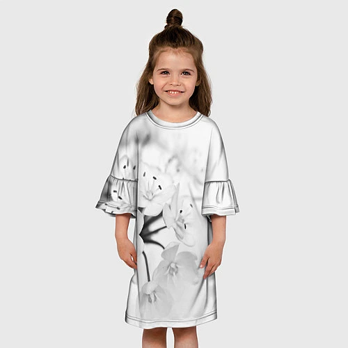 Детское платье Белая сакура / 3D-принт – фото 3