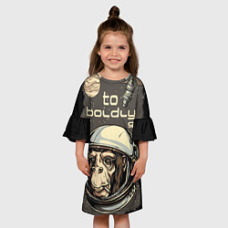 Платье клеш для девочки Monkey: to boldly go, цвет: 3D-принт — фото 2