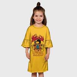 Платье клеш для девочки Череп 43, цвет: 3D-принт — фото 2