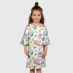 Платье клеш для девочки Цветы и бабочки 4, цвет: 3D-принт — фото 2