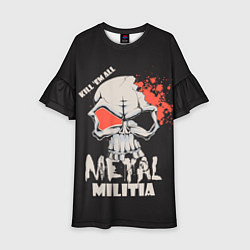 Платье клеш для девочки Metal Militia, цвет: 3D-принт