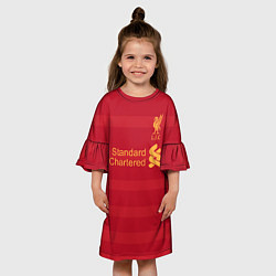 Платье клеш для девочки Liverpool FC: Standart Chartered, цвет: 3D-принт — фото 2