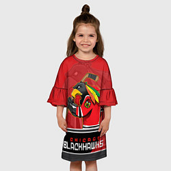 Платье клеш для девочки Chicago Blackhawks, цвет: 3D-принт — фото 2