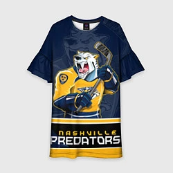 Платье клеш для девочки Nashville Predators, цвет: 3D-принт