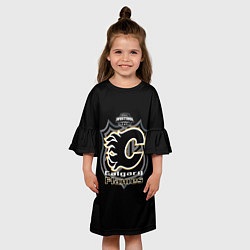 Платье клеш для девочки Calgary Flames Team, цвет: 3D-принт — фото 2
