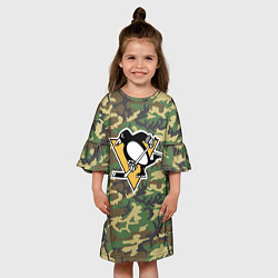 Платье клеш для девочки Penguins Camouflage, цвет: 3D-принт — фото 2