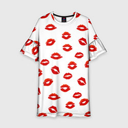 Платье клеш для девочки Поцелуйчики, цвет: 3D-принт
