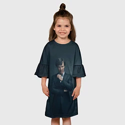 Платье клеш для девочки Шерлок в костюме, цвет: 3D-принт — фото 2