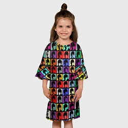 Платье клеш для девочки The Beatles: pop-art, цвет: 3D-принт — фото 2