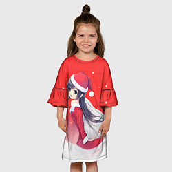 Платье клеш для девочки Аниме-снегурочка, цвет: 3D-принт — фото 2