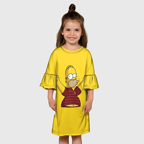 Детское платье Гомер-болельщик / 3D-принт – фото 3