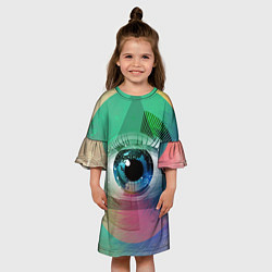 Платье клеш для девочки Глаз, цвет: 3D-принт — фото 2