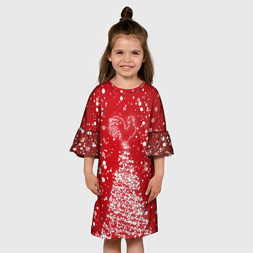 Детское платье Елка и снег / 3D-принт – фото 3