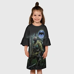 Платье клеш для девочки Военная разведка, цвет: 3D-принт — фото 2