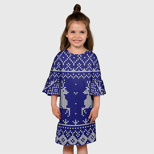 Детское платье Узор с оленями / 3D-принт – фото 3