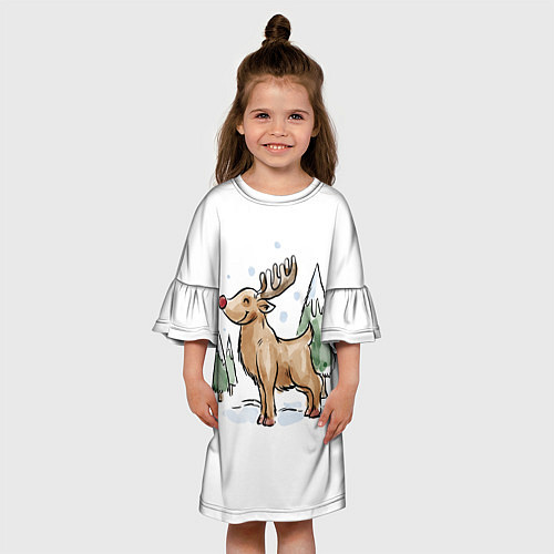 Детское платье Оленёнок Рудольф / 3D-принт – фото 3