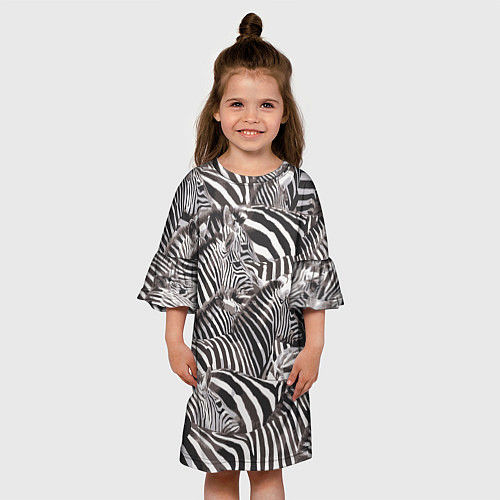 Детское платье Стая зебр / 3D-принт – фото 3