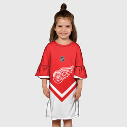 Платье клеш для девочки NHL: Detroit Red Wings, цвет: 3D-принт — фото 2