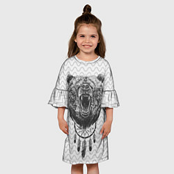 Платье клеш для девочки Bear Dreamcatcher, цвет: 3D-принт — фото 2