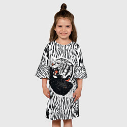 Платье клеш для девочки Yin Yang Tigers, цвет: 3D-принт — фото 2