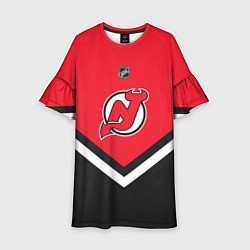 Платье клеш для девочки NHL: New Jersey Devils, цвет: 3D-принт